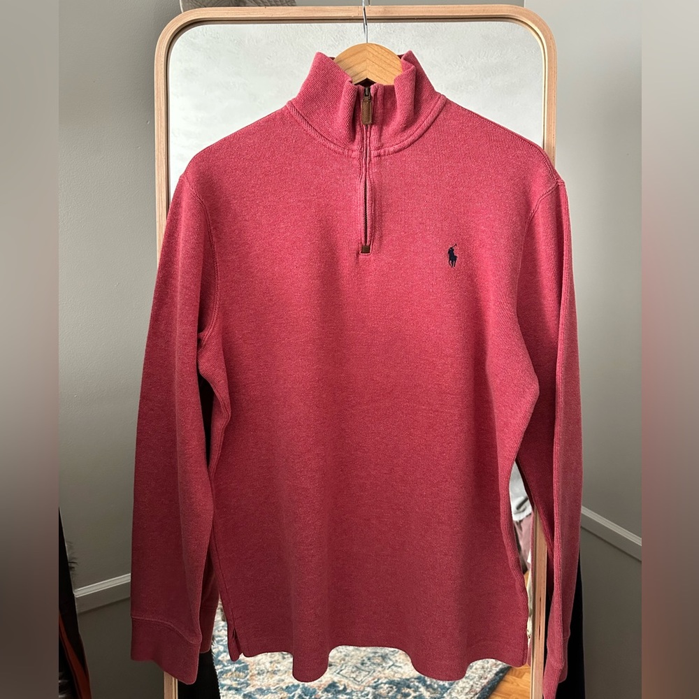 Light Red Polo Quarter Zip
